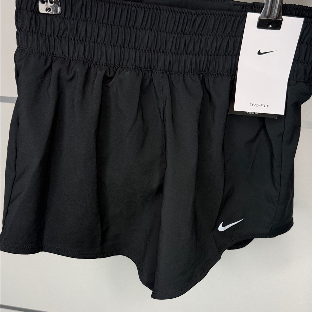 Nike Women's Black Dri-FIT Running Shorts with White Swoosh XS New With Tags